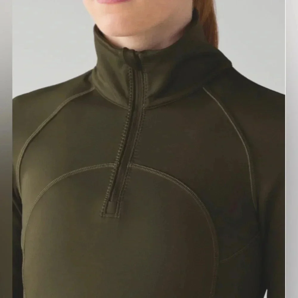 Lululemon Jacket Women’s 4 First Mile 1/2 Zip Military Green